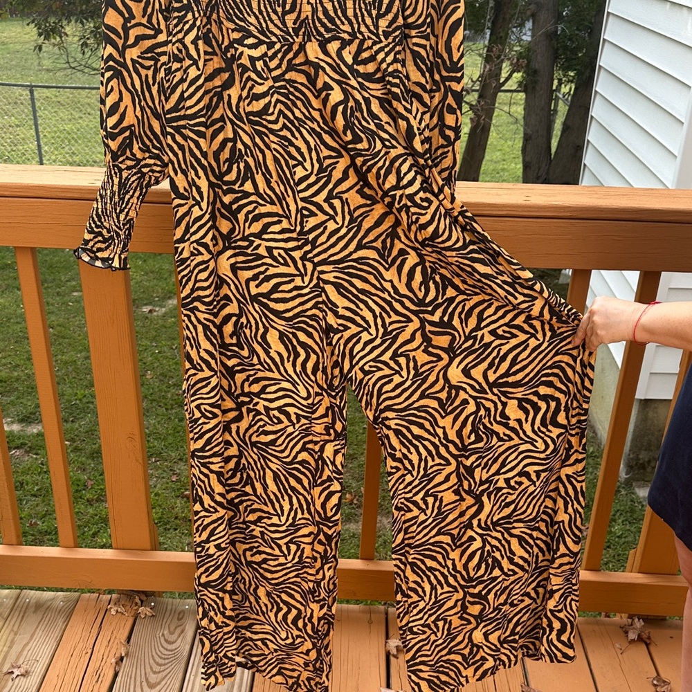 Anthropologie Kachel Tiger-Striped Jumpsuit - Picture 9 of 13